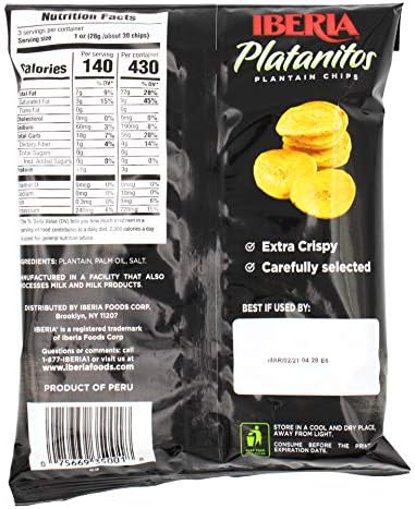 Iberia Lightly Salted Plantain Chips, 3 Ounce (Pack of 24)