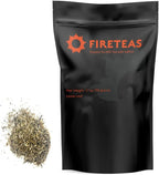 FIRE TEAS Pu-ERH Loose Leaf Saffron Tea - Aged, Smooth & Elegant Taste - Caffeinated - White buds from old Yunnan Pu'erh Trees -
