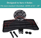 Wheelchair Tray, Detachable Wheelchair Table Removable Adult,Mobility Accessory Attachment Cup Holder Durable, Wheelchair Accessories,Fits Wheelchair Arms of 16" - 20", with Secure Straps