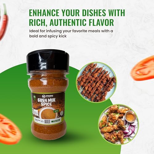 Suya Spice - African Suya Seasoning Pepper by Afrigrid - Chicken, Beef, and Steak Spicy Sweet Seasoning 100g| 3.5oz (100g)