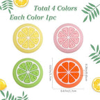 GORGECRAFT 4 Colors Silicone Thumb Grip Caps Cute Kawaii Soft Round Lemon Thumbstick Joystick Rocker Button Cover Replacement Compatible with Switch 1.7x1.7cm