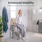PELEGON Toilet Safety Rails (350 lb) - Adjustable Toilet Safety Frame & Rails, Toilet Safety Rail for Elderly Adults, Toilet Handles for Seniors, Toilet Bars for Elderly, Disabled & Handicap - Grey