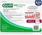 GUM Soft-Picks Original, Easy to Use Dental Picks for Teeth Cleaning and Gum Health, Disposable Interdental Brushes with Convenient Carry Case, Dentist Recommended Dental Picks, 320 Count