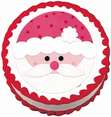 8" Round ~ Santa Face Christmas ~ Edible Cake/Cupcake Topper - d9006