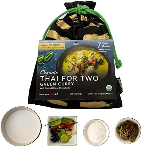 Verve Culture Thai for Two - Thai Green Curry Meal Kit - USDA Organic, Vegan, Gluten-Free - Made in Thailand