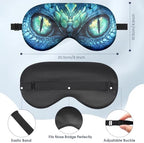 2 Pcs Sleep Mask for Kids Boys, Silk Eye Covers for Sleeping, Adjustable Strap & Light Blocking Design, Adult Children's Bedtime Blindfold for Travel and Home Use (Green Dinosaur Eyes)