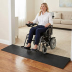 Threshold Ramp 0.6" Rise, 35.4" Wide Non-Slip Rubber Door Entry Ramp Doorways Driveways Bathroom Raised Landings for Wheelchairs, Scooters, Walkers and Power Chairs