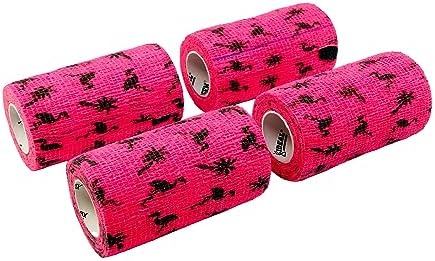SyrFlex Cohesive Bandage 4” Pink Flamingo 4pk
