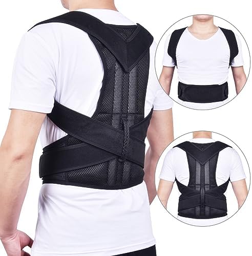 XS-5XL Waist Back Posture Corrector Adjustable Full Back Support Belt Lumbar Brace Spine Support Adults Vest Posture Trainer Comfortable Relieve Back Pain(X-Small)