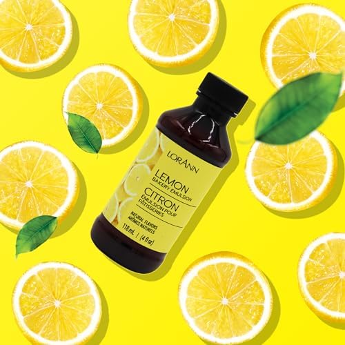 Lorann Oils Lemon Bakery Emulsion: Tangy Lemon Essence, Perfect for Amplifying Citrus Tones in Cakes, Cookies & Desserts, Gluten-Free, Keto-Friendly, Lemon Extract Alternative Essential for Your Kitchen