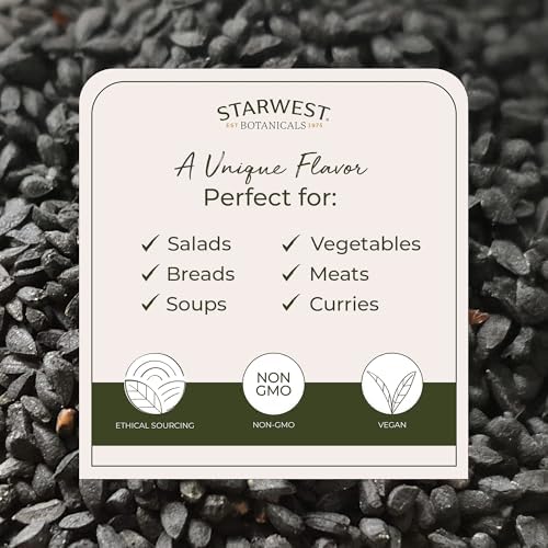 Starwest Botanicals Organic Nigella Seeds - Dried Black Cumin Seed for Cooking & Baking, Nigella Sativa Seasoning, Whole Body Support for Men & Women, Non-GMO - Bulk 1 lb Bag