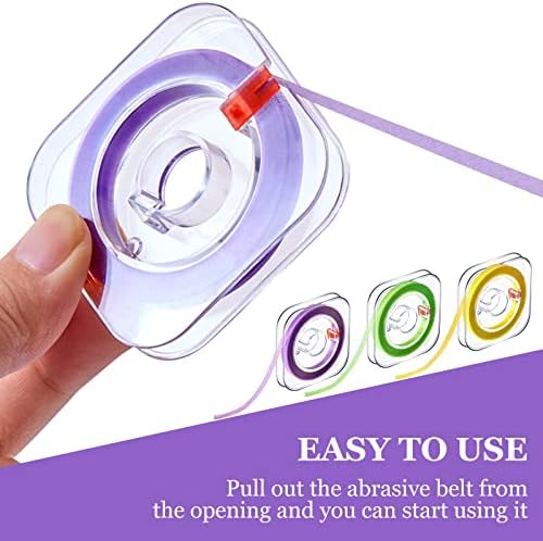Amylove Dental Polishing Strips Tooth File 3 Rolls 4mm x 600mm Dental Polisher Teeth Sanding Grinding Deep Teeth Cleaning Tool Tooth Polish Abrasive Strip Oral Care(Coarse, Fine, Medium,Multi Color)