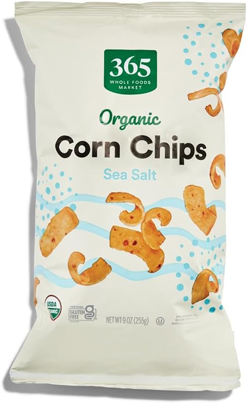 365 by Whole Foods Market, Organic Sea Salt Corn Chips, Vegan, Gluten-Free, 9 Ounce