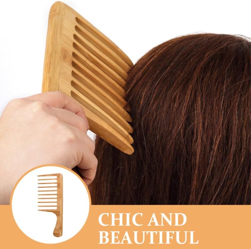 Healeved Wide Tooth Wooden Comb - Handmade Large Barber Hair Styling Combs for Men and Women Durable Travel for Wet Hair and Voluminous Hairstyles (Extra Wide Tooth)