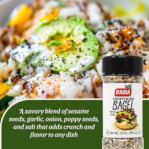Badia Everything Bagel Seasoning Blend, 2.8 oz - Sesame Seed, Poppy Seed, Garlic, Onion and Salt