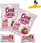 KANDYRIFIK CREME SAVERS (2 PACK 6.25 OZ STRAWBERRY & CREME) | Classic Original Individally Wrapped, Strawberries and Creme and Orange and Creme Hard Candy