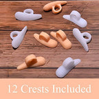 Nuanchu 12 Pairs Hammer Toe Pad Hammerhead Toe Straightener and Corrector Support Crest Cushion Spacers Separators Gel for Women Men Pain Relief Reduces Pressure(Peachpuff, White)