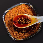 Chili oil, hot sesame oil, spicy chili oil, Chinese pepper oil noodle cooking, 16 ounce bottle with crispy chili chips, crispy fried chili skin, crispy/vegan/everything is good (fragrant hot)