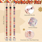 12 Pcs Coarse Cotton Dental Bib Clips Folk Style Napkin Clips Adjustable Bib Holder Dentist Napkin Chain Neck Chain with Lanyard for Elderly Adult Patient Towels Restaurant Cloth Travel