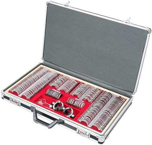 Trial Lens Set Optical Trial Lenses 268 Piece Trial Lens Set Metal Edge Aluminum Case Adjustable Eye Test Trial Frame Grade A
