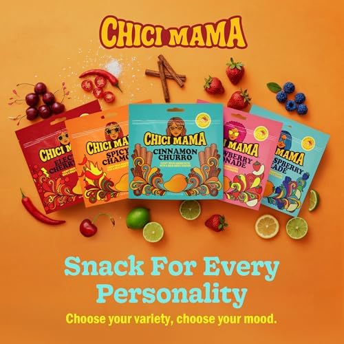 Chici Mama Chewy Mango Bites Variety Pack – 5 Flavors | Made with Real Mango | Fun, Juicy Candy-Alternative Treats | Gluten-Free, Plant-Based, & Free of Major Allergens | Better-For-You Snack | 5 Pack – 70g Each