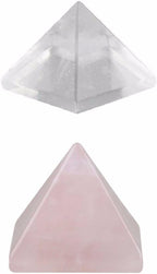 Rockcloud Healing Rose Crystal Rock Quartz Pyramid Metaphysical Stone Figurine(Pack of 2)