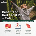 Red Yeast Rice 1215 mg. Capsules - Extra Strength Red Rice Yeast with CoQ10 Supplement, Plus Alpha Lipoic Acid & Organic Flaxseed, Citrinin Free, Supports Cardiovascular Health, Non-GMO 90 Veggie Caps