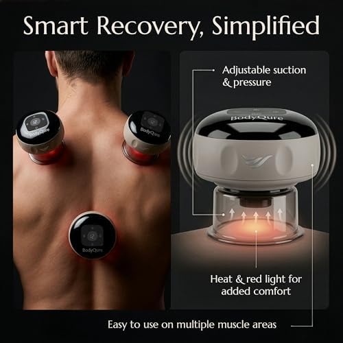7-in-1 Smart Cupping Therapy Massager – Electric Cupping Device with 12 Heat & Suction Levels, Red Light – Cupping Device for Muscle Relief & At Home Use