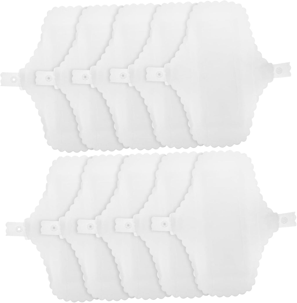 10pcs Washable Menstrual Cloth Feminine Serviette Reusable Pads Towel Cotton Sanitary Napkin Reusable Napkin Washable Menstrual Liner Pad Washable Pad White Waterproof Cotton Cloth