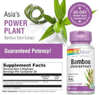 SOLARAY Bamboo Silica Supplement for Men & Women - Bamboo Stem Extract Capsules for Skin, Hair, & Nails, 600 mg per Serving, Herbal Support for Collagen Production, Vegan - 60 Veg Cap Ct