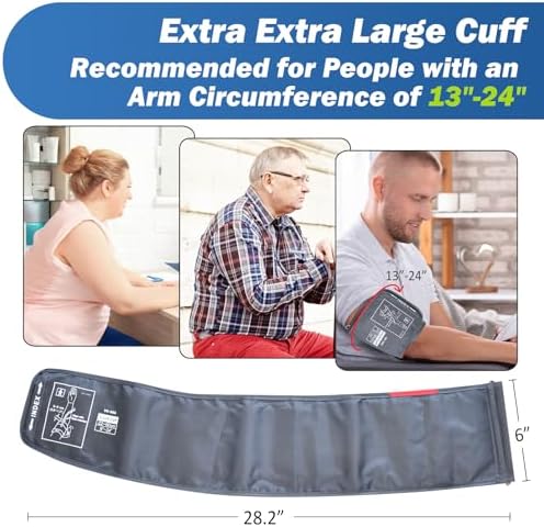 ELERA Extra Large Blood Pressure Cuff (9"-24" | 22-60cm) - XL Replacement BP Cuff for Big Arms, Compatible with Most BP Monitors, Adult Cuff Only - 6 Connectors