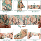 Treela 48 Pack Self Adhesive Wrap Bandage Bulk, 2 Inches X 5 Yards Self Adherent Cohesive Bandage Elastic Athletic Tape Breathable Wound Tape for Stretch Athletic Sports Wrist Ankle(Green Camo)