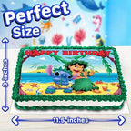 8.3 x 11.7 Inch Edible Square Cake Toppers – Lilo Kids Fun Themed Birthday Party Collection of Edible Cake Decorations