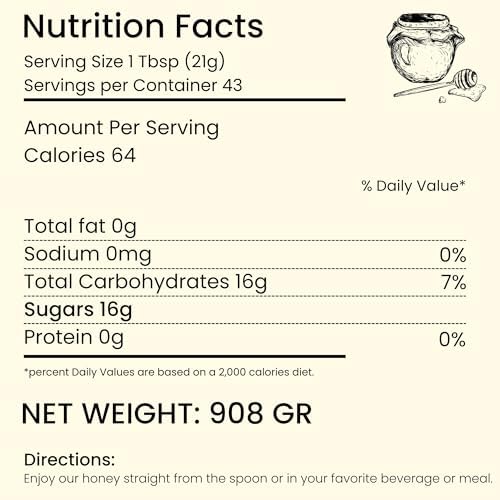 Carpathian Raw Honey Mountain Flowers | 100% Pure, Unfiltered, Unpasteurized, Ethically Sourced | Glass Jar, 908g