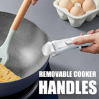 Detachable Cookware Handle Grip - Country Kitchen Pan Holder, Replacement Pot Handle | Ergonomic Clip On Attachment, Heatproof Pan for Frying Pots Saute Pans Kitchen Use