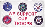 AES Support Our Troops 5 Branches Military Service 2x3 2'x3' Polyester Flag