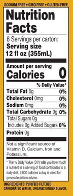 Langers Organic Flavored Sparkling Water, Ginger, 12 Fl Oz (Pack of 8)