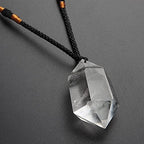 Acxico 1 pcs Natural Clear Quartz Crystal Pendulum Pendant Necklace Chakra Gemstone
