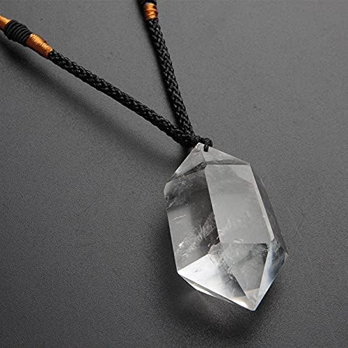 Acxico 1 pcs Natural Clear Quartz Crystal Pendulum Pendant Necklace Chakra Gemstone
