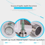 Crystal Water Bottle Natural Crystal Point Healing Obelisk Wand Elixir Energy Water Bottle Natural Quartz Crystal Gemstone Infused Water Bottle (Color : White Crystal)