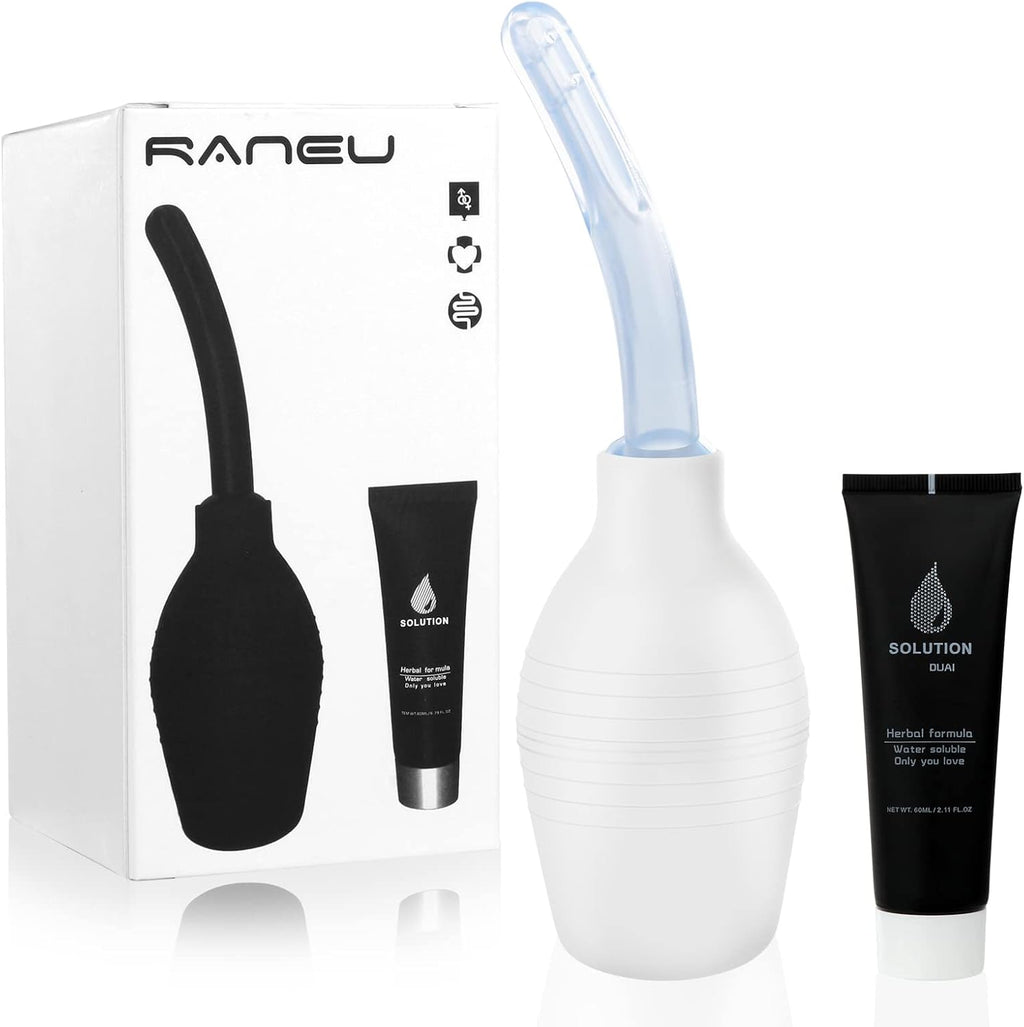 RANEU Enema Bulb Kit with Lube Anal Douche Superior Materials Douche for Men Women Made of Comfortable Material