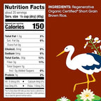Lundberg Family Farms - Organic Brown Short Grain Rice, Subtle Nutty Aroma, Clings When Cooked, 100% Whole Grain, High Fiber, Pantry Staple, USDA Certified Organic, Gluten-Free, Vegan (32 oz, 1-Pack)