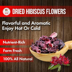 Hibiscus Flowers 1lb (16oz) – All Natural, Triple Cleaned - Whole Soft Flowers and Petals - Flor de Jamaica. Great for Hot or Iced Tea and Agua Fresca. By Amazing Chiles and Spices | All Natural, Triple Cleaned, Petals, Hot or Iced Tea, Agua Fresca