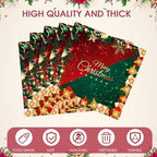 100Pcs Christmas Paper Napkins Red and Green Christmas Party supplies Disposable 2-Ply Holiday themed napkins for Winter Xmas Holiday New Year Family Gathering Party Supplies