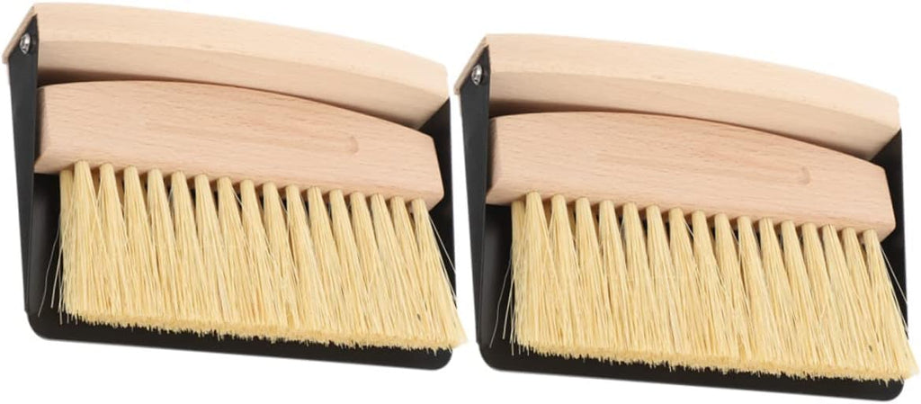 Healeved 2sets Car Air Desktop Broom Kit Mini Brush and Dustpan Keyboard Cleaner Duster for Air Vent Computer
