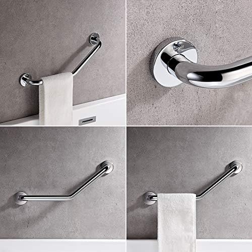 Ibergrif M34017 Bathroom Grab Bar, Wall Mounted Shower Grab Handle Safety Support Rail Stainless Steel Handicap Grab Bars for Pregnant Elderly Injury Senior Assist Bath Handle(40CM)