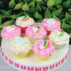 Edible Cake Decorations, Unicorns, Rainbows & Clouds, Kosher Royal Icing Decorations for Birthday Cakes, Cupcake Toppers and Cookies, by Global Sugar Art, 24 count