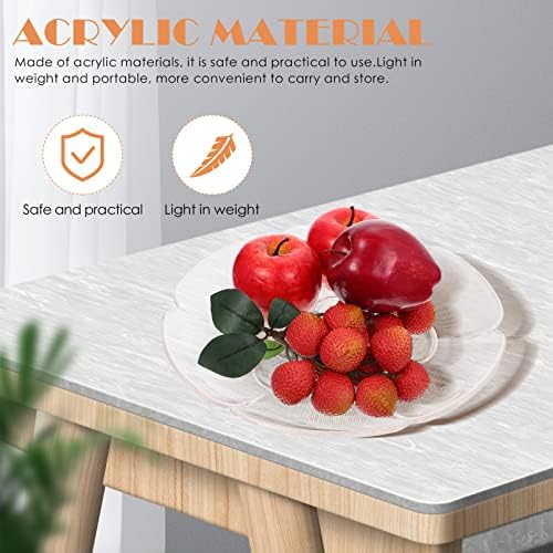 Zerodeko Glass Fruit Bowl Clear Plate Dry Fruit Plate Appetizer Serving Tray Candy Dish Desserts Snacks Nut Holder 30cm Dessert Trays