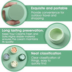 4 Pcs Small Silicone Travel Containers,Silicone Travel Jars,Silicones Cream Jar with Lids,Travels Containers for Toiletries,Leakproof Refillable Bottles for Body Hand Cream, Lotion