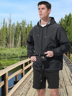 UIQUR Mens Rain Jacket Raincoat Windbreaker Running Waterproof Lightweight Packable with Hood Travel Hiking Cycling